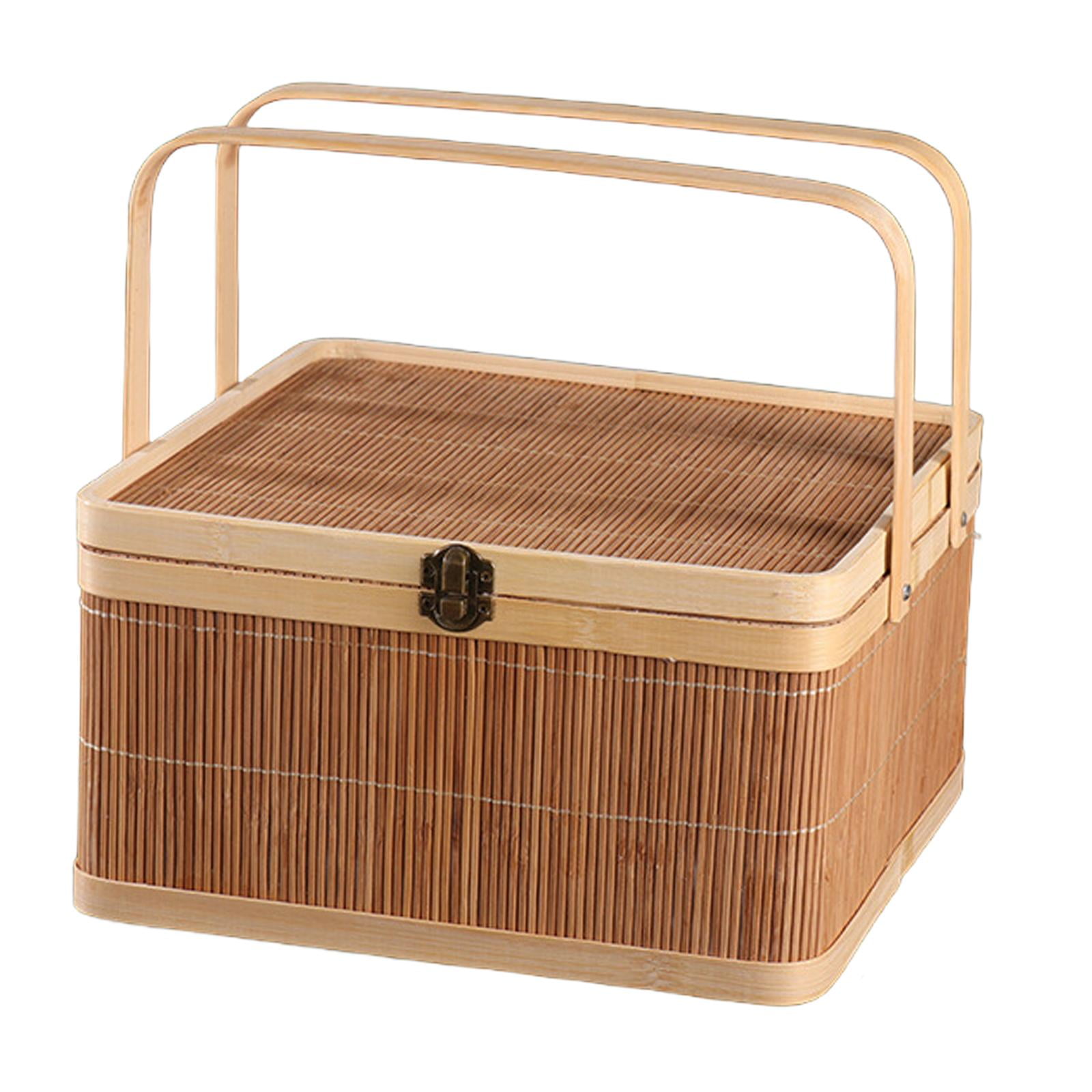 Baoblaze Bamboo Basket Gift Wrapping Basket Woven Bamboo Basket for ...