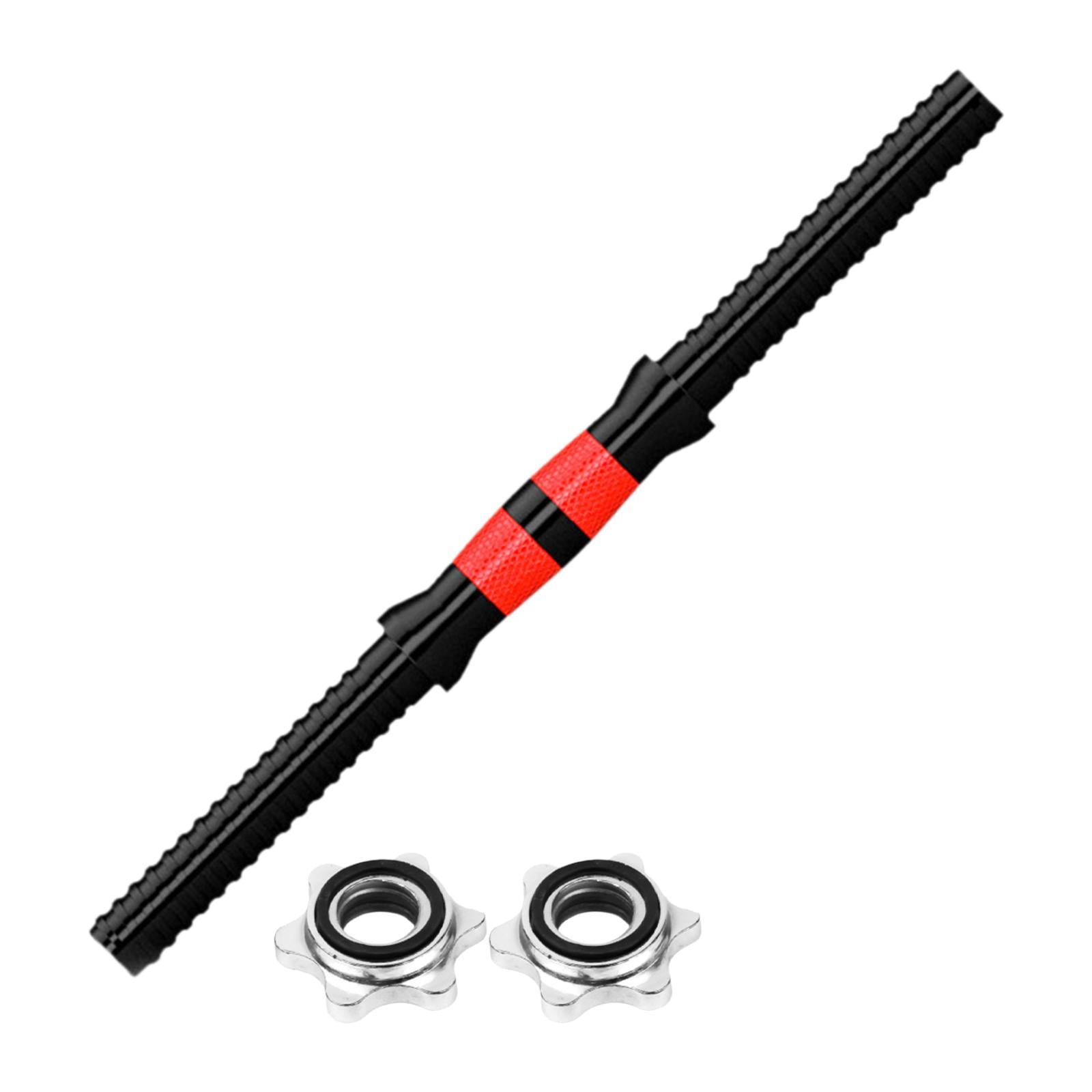 Baoblaze Barbell Bar Barbell Lifting AntiSlip Grip with Nuts for Training Gym Workout Total Length 47cm