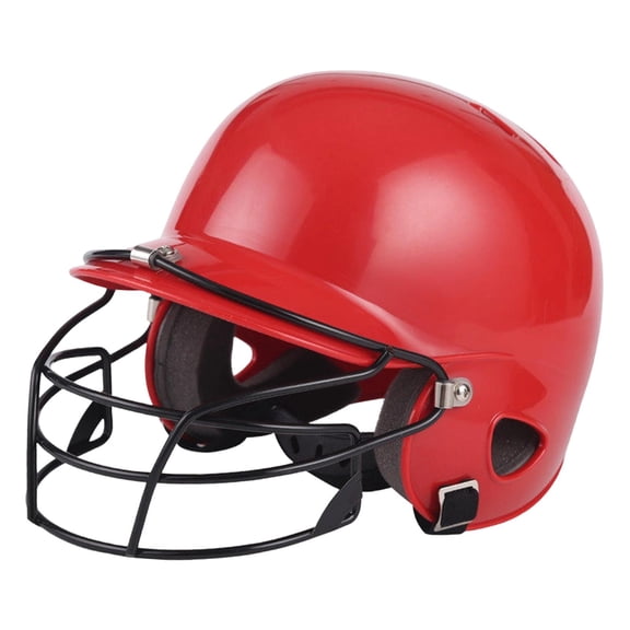 Baoblaze Baseball Batting Helmet with Face Visor Protection Double Padded Ears Shockproof Red for Kids
