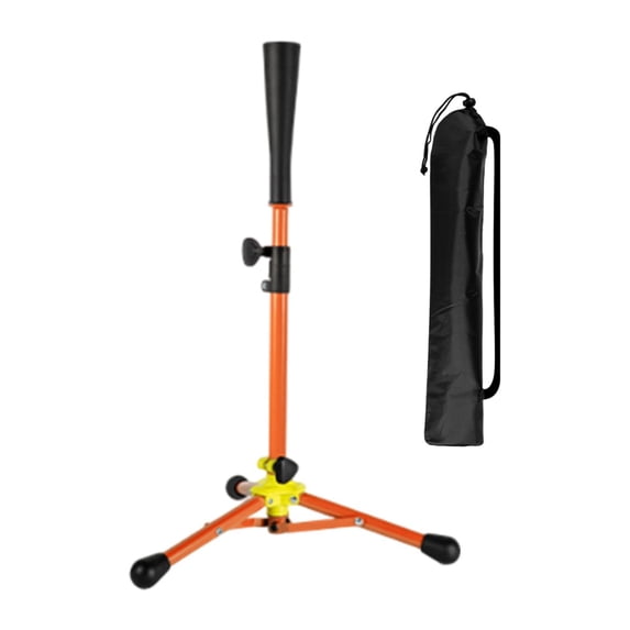Baoblaze Baseball Tee Batting Tee Stable Holder Equipment with Storage Bag Trainer Tripod Orange