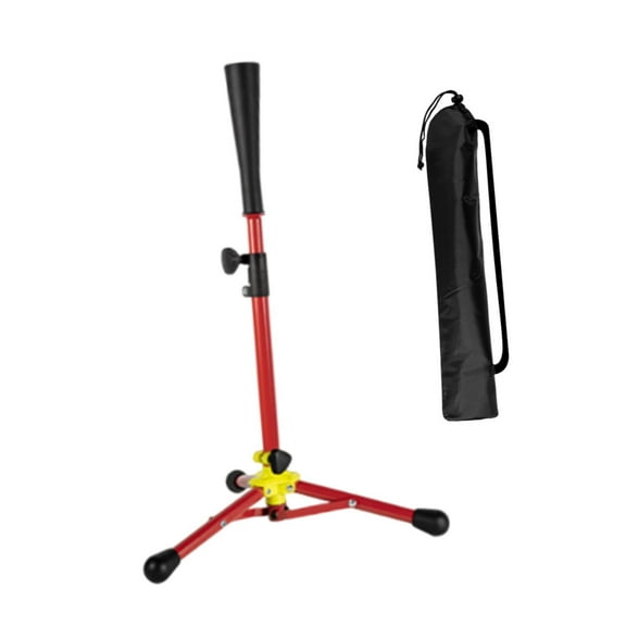 Baoblaze Baseball Tee Batting Tee Stable Holder Equipment with Storage Bag Trainer Tripod Red