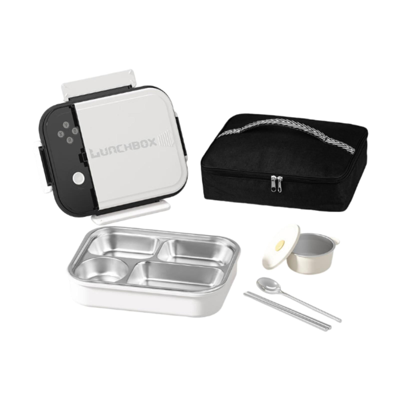Baoblaze Bento Box Stainless Steel Storage Case Bag Food Container for Work Outdoor Campi white