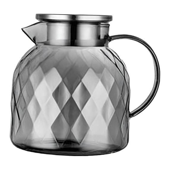Baoblaze Beverage Pitcher with Lid Large Bore Design Glass Jug for Drink Iced Tea Milk 1500ml