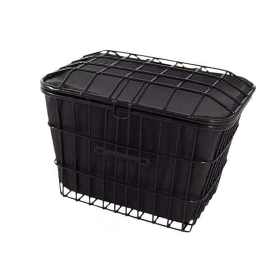 Baoblaze Bike Basket Accessories Metal Wire Sundries Container Basket S with Lid Front