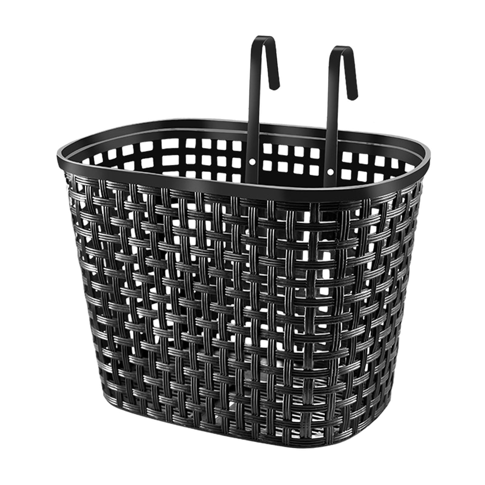 Baoblaze Bike Basket Front Decor Cycling Basket Trendy Practical Front Basket Handlebar Basket for Riding Parks Picnics Street Black
