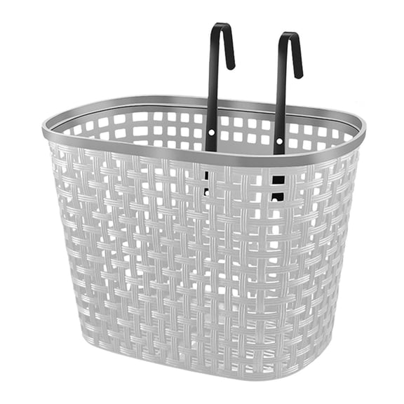 Baoblaze Bike Basket Front Decor Cycling Basket Trendy Practical Front Basket Handlebar Basket for Riding Parks Picnics Street Gray