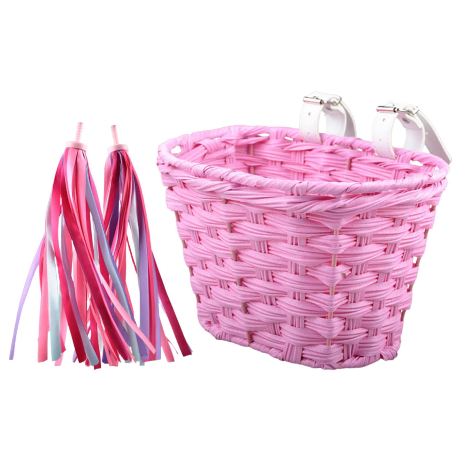 Pink Amazon Ladies Bicycle Basket Baoblaze Bike Basket With Straps - Main Image