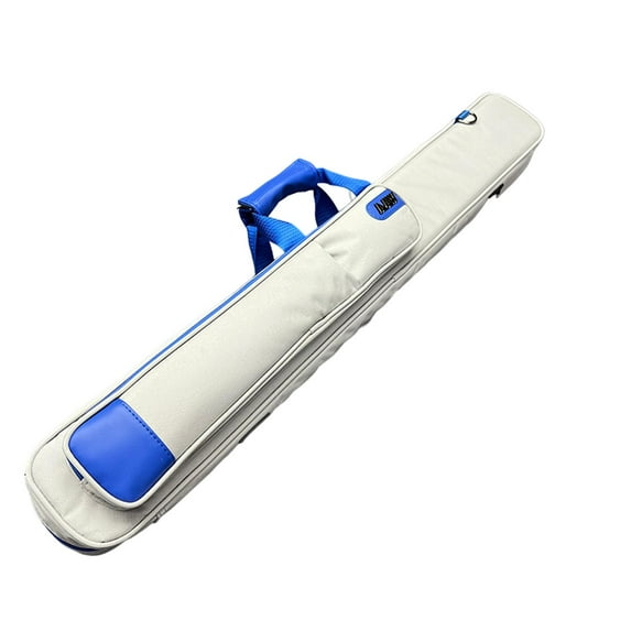 Baoblaze Billiard Cue Rod Box 1/2 Nine Cues Bag Supplies Zipper Billiard Pole Rod Carrier Gray White