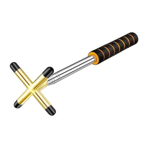 Baoblaze Billiards Cue Stick Bridge Snooker Cue Rest, Holder Retractable with Bridge Head Billiards Rod Stick Rack for Game Pool Table Gold Cross Head