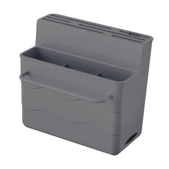 Baoblaze Block Countertop & Wall Space Saver Multipurpose Modern Utensil Holder Gray
