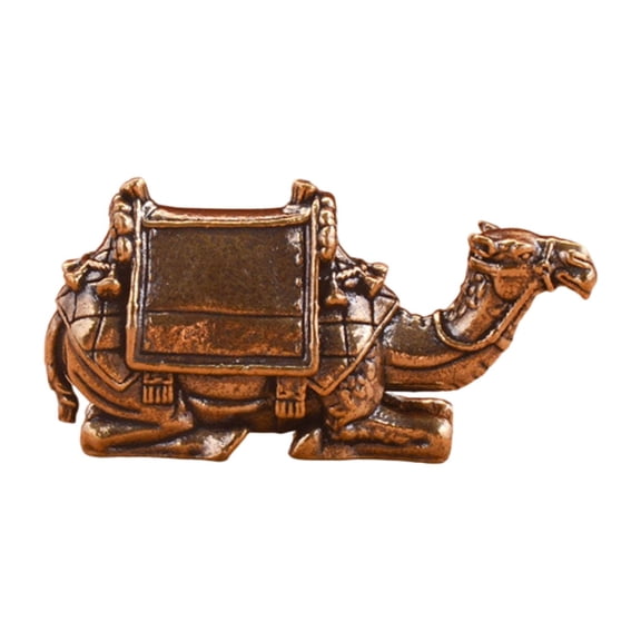 Baoblaze Brass Figurine Collection Lifelike Vintage Miniature Desktop Art Decor Sculpture camel sitting