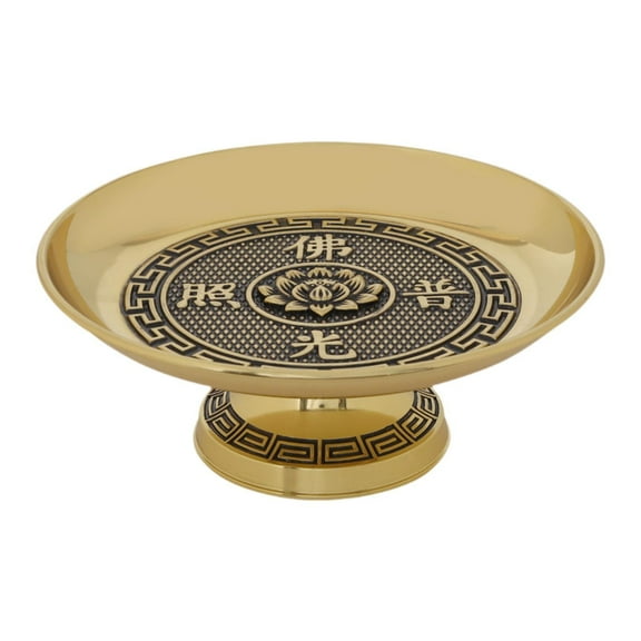 Baoblaze Buddhist Fruit Bowl Buddhist Offering Plates for Tabletop Buddha Hall Office 6.8cmx15cm