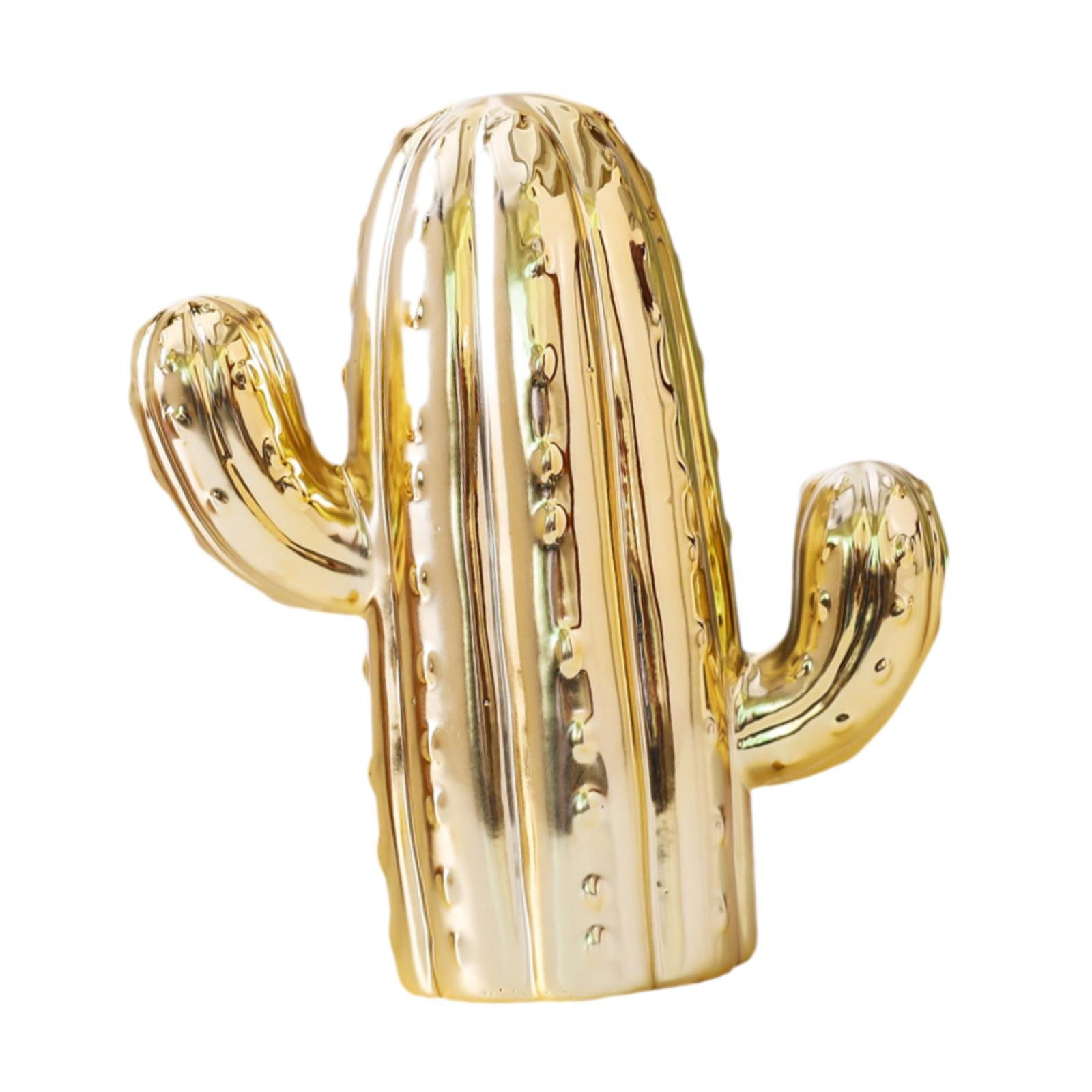 Baoblaze Cactus Piggy Bank Artwork Porcelain Sculpture for Living Room  Bedroom Children Gold - Walmart.com