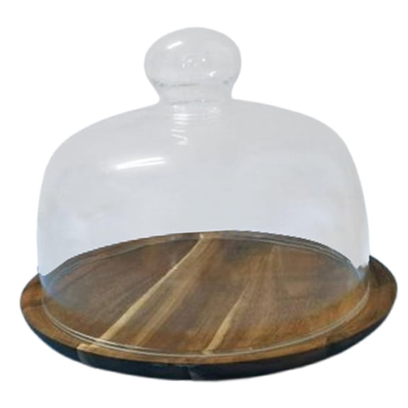 Baoblaze Cake Stand with Glass Dome Server Tray Appetizer Plate Cake Display Stand Food Storage for Kitchen Desserts Restaurants Shops L