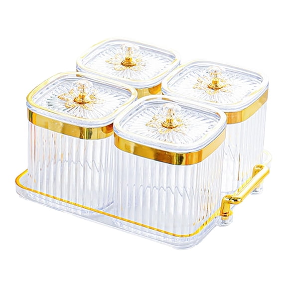 Baoblaze Candy Nut Serving Container Divided Serving Dishes for Candy Appetizer Fruit Clear 4 Grid