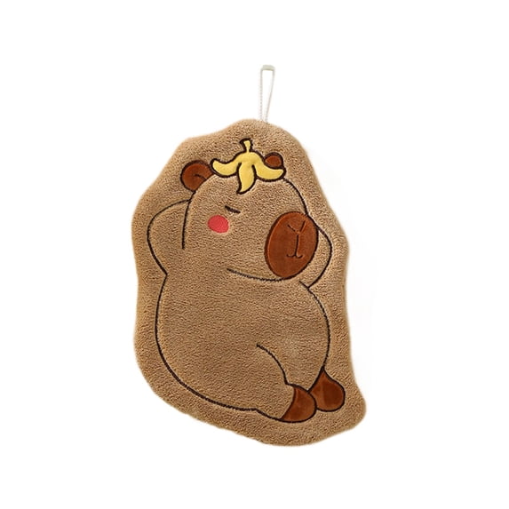 Baoblaze Capybara Hanging Hand Towel Cute Animal Hand Towels for Floor Glass Bathroom banana pattern