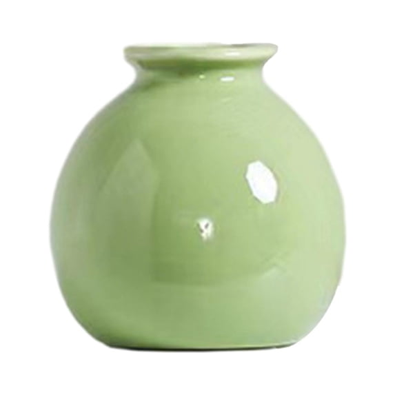 Baoblaze Ceramic Flower Vase Bedroom Shelf Decorative Desk Gift Living Room Plant Pot Green