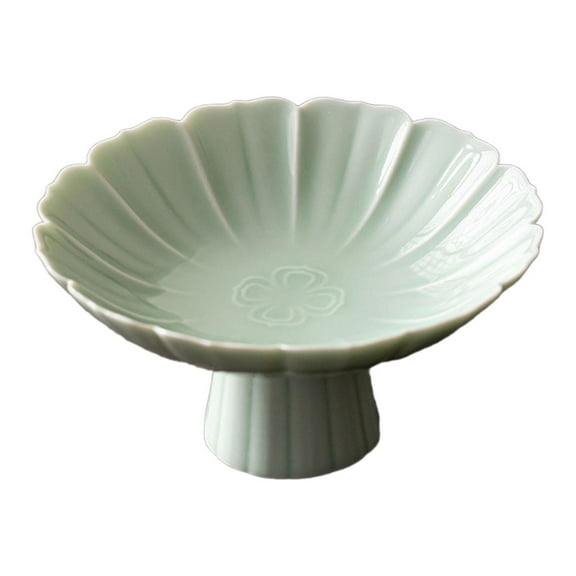 Baoblaze Ceramic Footed Bowl Countertop Decorative for Home Decor Room Light Green