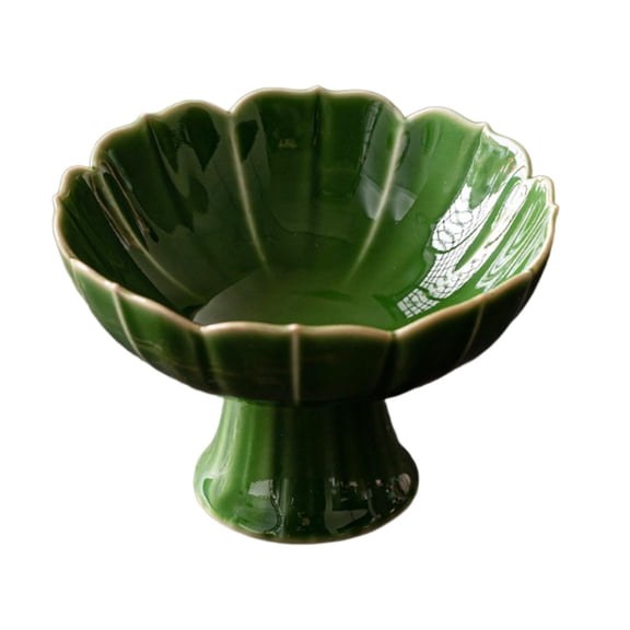 Baoblaze Ceramic Footed Bowl Countertop Decorative for Living Room Home Decor Kitchen Green