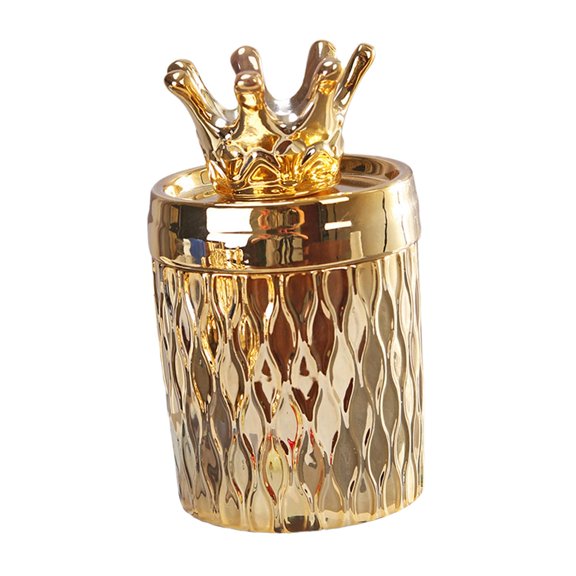 Baoblaze Ceramic Multifunctional Dustproof Storage Box for Living Room Kitchen Vanity crown decor