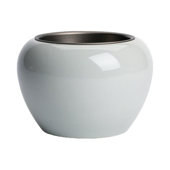 Baoblaze Ceramic Tea Wash Tea Residue Barrel with Lid Jar Tea Infuser Tea Residue Bucket cyan