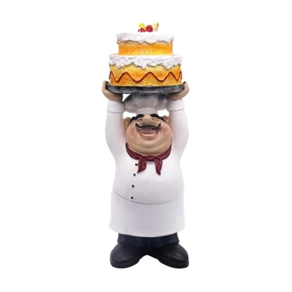 Baoblaze Chef Statue Art Crafts Collection Desktop Ornament for Table Bar Living Room