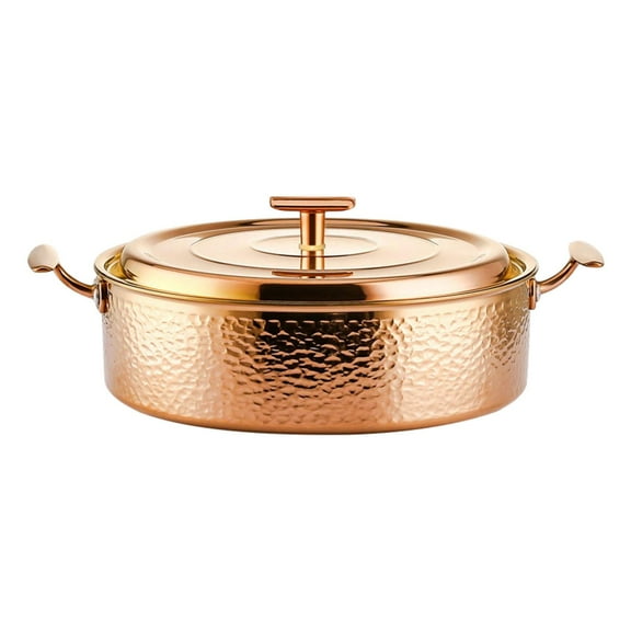 Baoblaze Chinese Hot Pot Practical Sturdy Chafing Dish for Caterers Household Camping Golden