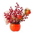 thumbnail image 1 of Baoblaze Chinese New Year Decoration Artificial Flower Bouquet Fake Flower Blessing Bucket Chinese Spring Festival Gift for Home Party Persimmon, 1 of 8