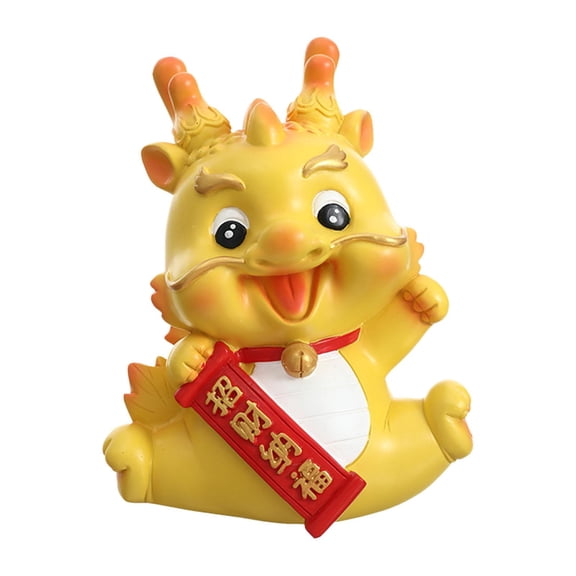 Baoblaze Chinese New Year Dragon Statue Resin Collectible Money Saving Jar Piggy Bank for A