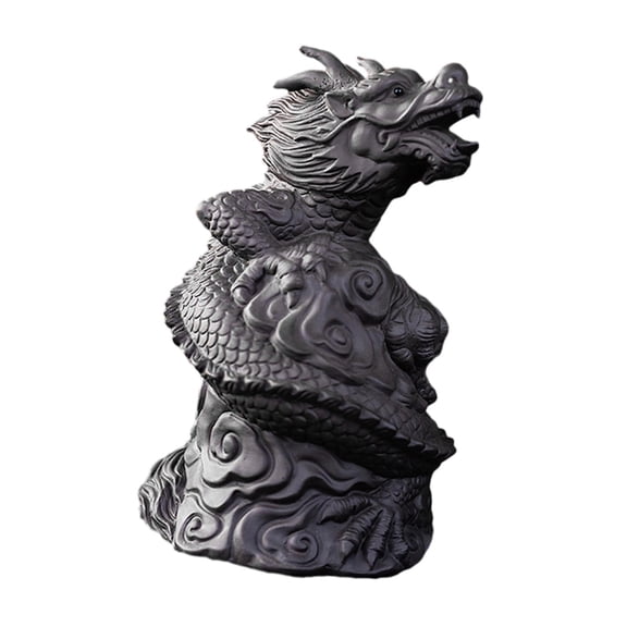 Baoblaze Chinese Tea Pet Dragon Clay Tea Lovers Gift Kung Fu Tea Pet for Desk Desktop dark grey