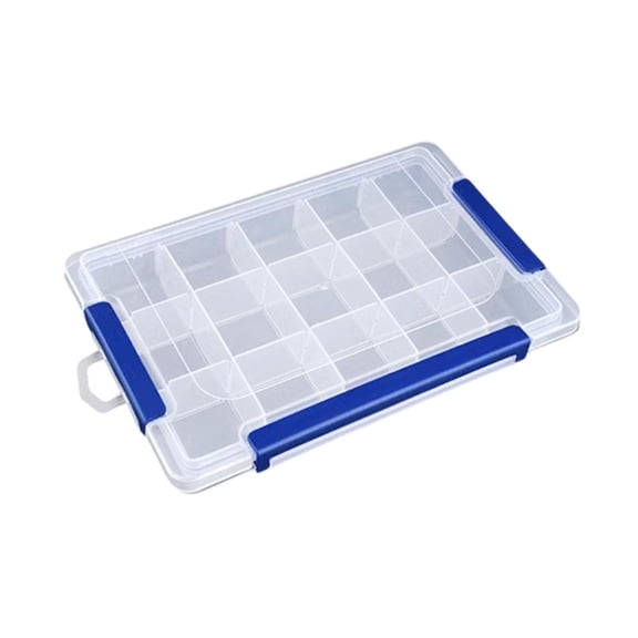 Baoblaze Clear Organizer Box Container for Fishing Tackle Nail Art Decorations Sewing 15 Grid Large