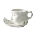 thumbnail image 1 of Baoblaze Coffee Cup with Saucer 100ml Art Decor Water Glass with Handgrip Teaware Tea Cup white, 1 of 8