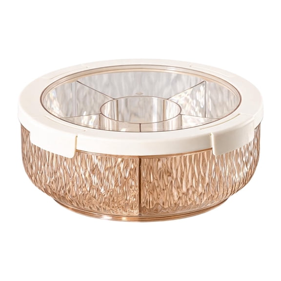 Baoblaze Compartmentalized serving tray for nuts, rotating tray for dried nuts, ideal for Clear Yellow