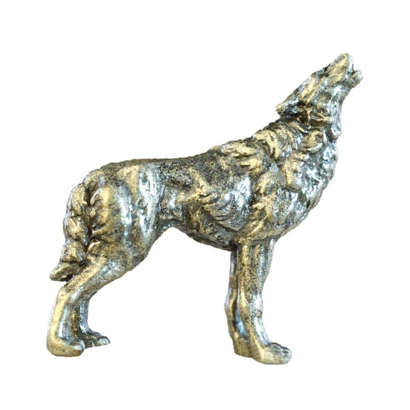 Baoblaze Copper Alloy Wolf Figurine Mini Animal Figurines for Dining Room Micro Landscape