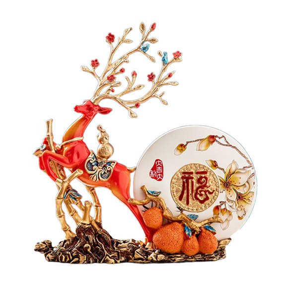 Baoblaze Decorative Deer Statue Art Craft Figurine for Living Room Office Bookshelves