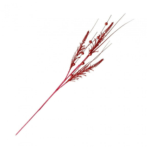 Baoblaze Decorative Glitter Branches 28.7" Long Fake Artificial Glitter Berries Stem Vase Red