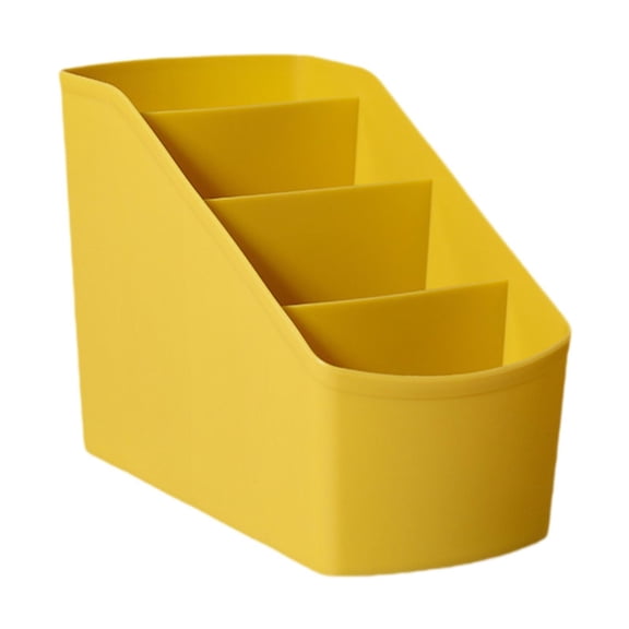 Baoblaze Desk Organizer Cosmetic Organizer Pencil Holder Desk Organization Desktop Storage Box TV Controller Holder for Office Bedroom Yellow