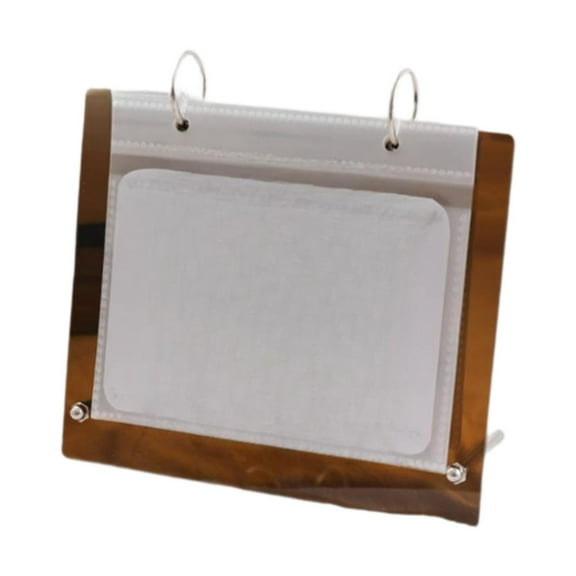 Baoblaze Desktop Acrylic Photo Album 10 Inner Pages for Office Desks Bedroom Entrance Brown Frame