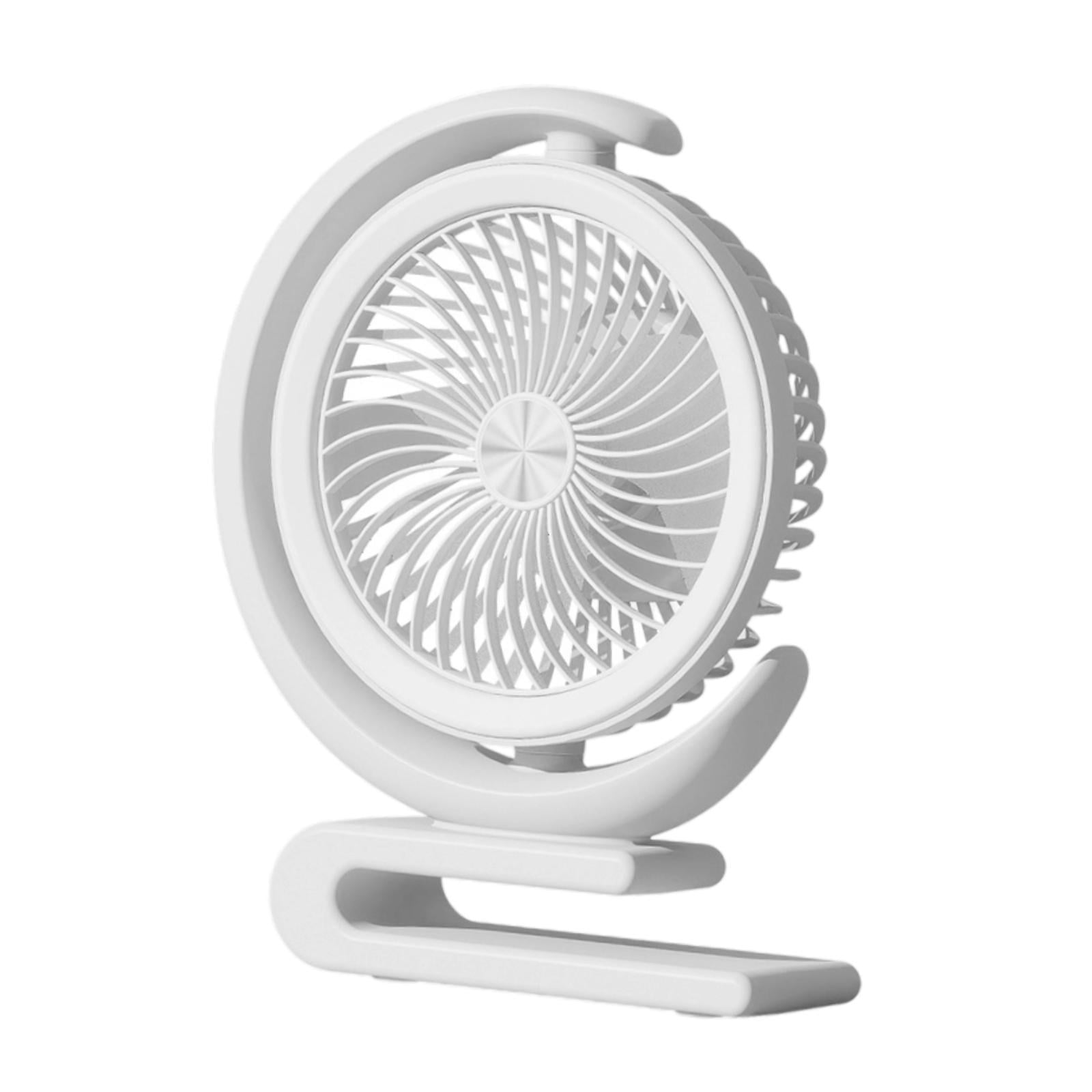 Baoblaze Desktop Fan Portable with Night Light for Dorm Bathroom Kitchen White