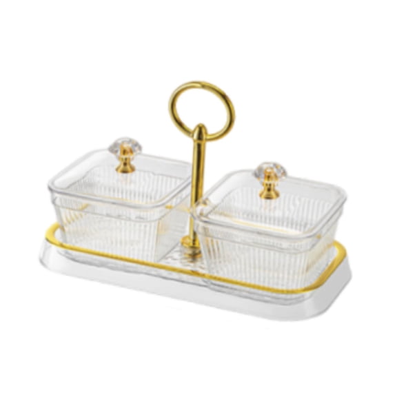 Baoblaze Divided Serving Tray Candy Nuts Dish Table Centerpiece Sturdy Practical Reusable 2 Compartments