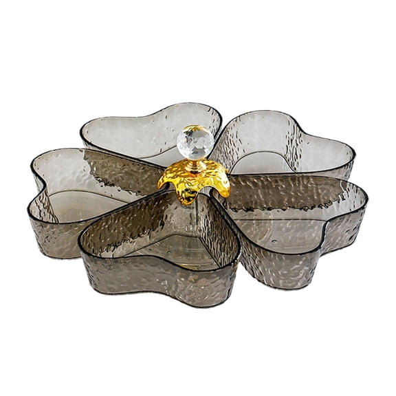 Baoblaze Divided Serving Tray Portable Divided Snack Plate for Nuts Chocolates Dessert Gray