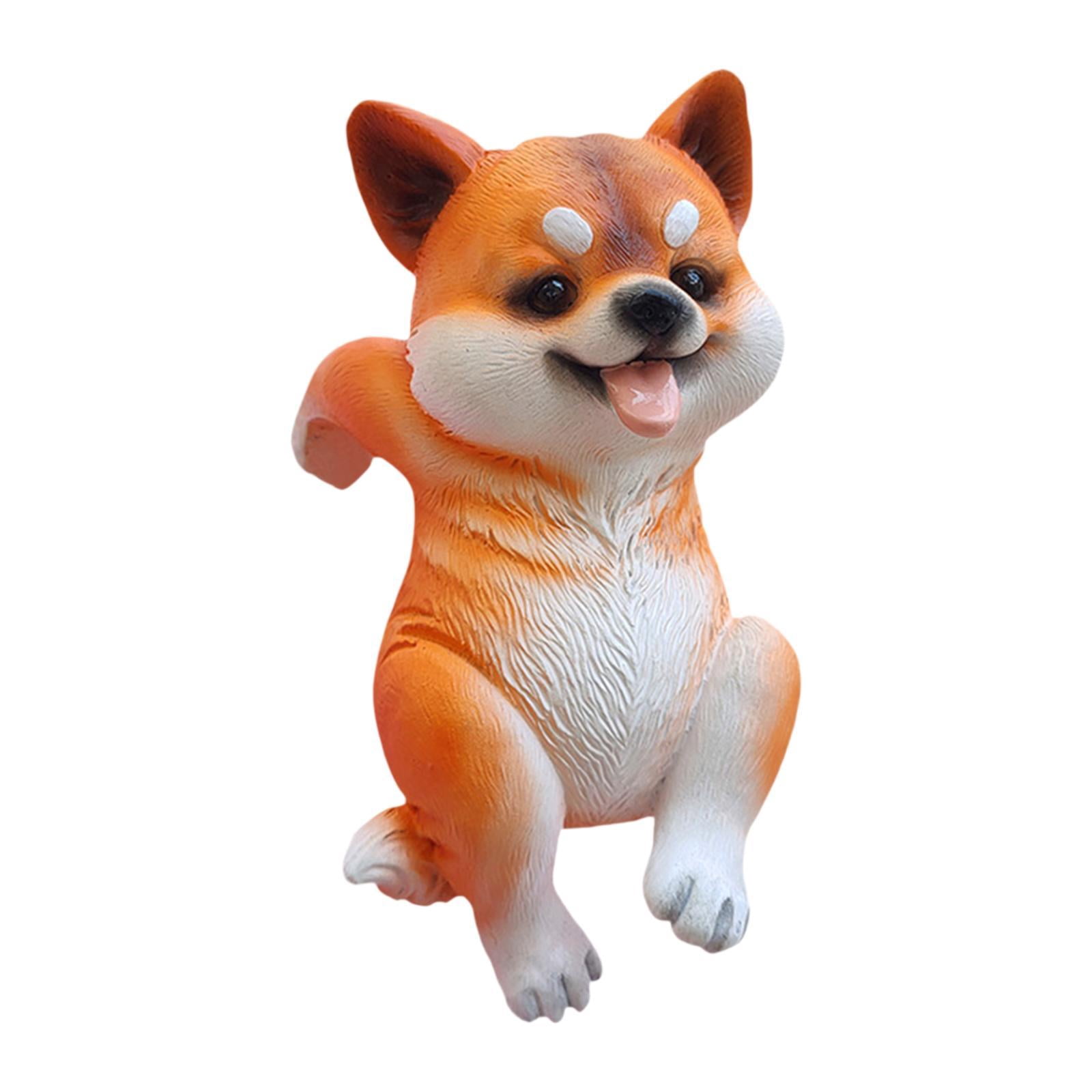 Baoblaze Dog Garden Statue Flowerpot Decor Animal Sculpture for Balcony Outdoor Patio Shiba Inu