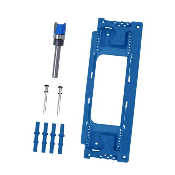 Baoblaze Door Hinge Jig Router Template Mortise Tool Installation Kit Sturdy Construction Blue