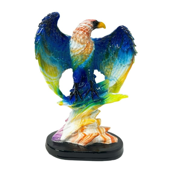 Baoblaze Eagle Sculptures Resin Statue Gift Collection Artwork Crafts Animal Figurine Tabletop Ornament for Desk Office Indoor Cabinet Blue