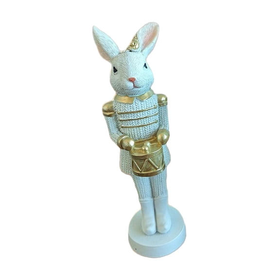 Baoblaze Easter Bunny Figurine - Table Decoration - Cute Bunny Sculpture for the Holidays Gold