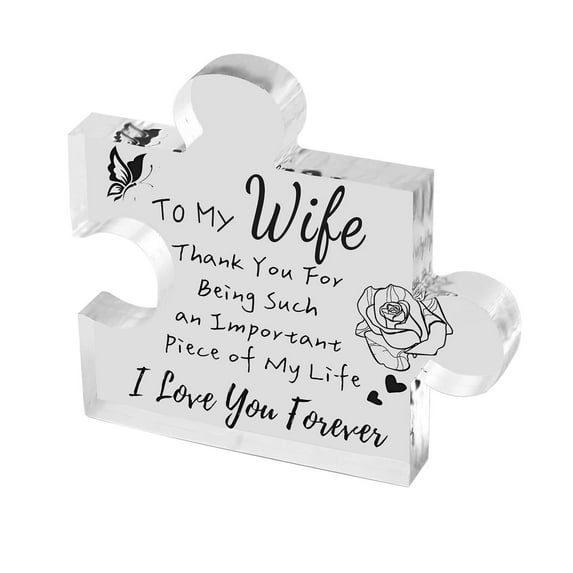 Baoblaze Engraved Acrylic Block Puzzle for Women Desk Sculpture for Mother'S Day Gift Wife