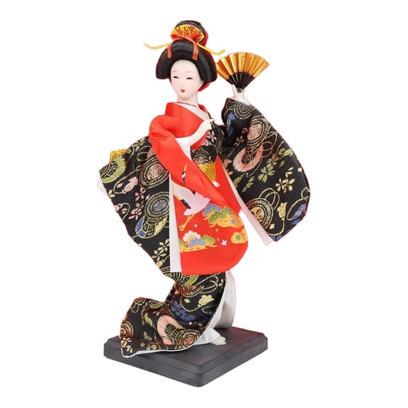 Baoblaze Ethnic Japanese Geisha Doll Female Statue Unique Toy Traditional Vintage Kimono Style B