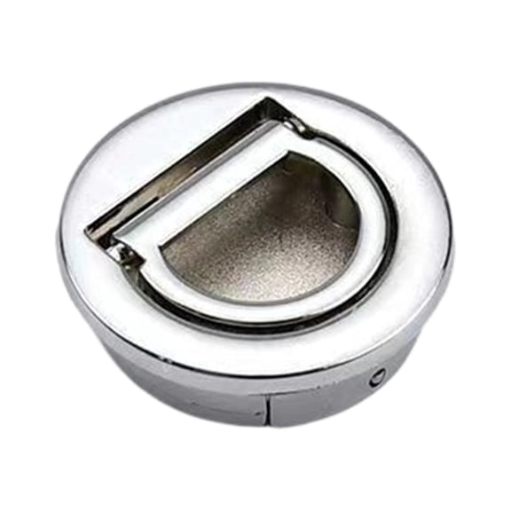 Baoblaze Flush Ring Pull Handle Accessories Space Saving Round 40mm Recessed Pull Handle Glossy Silver