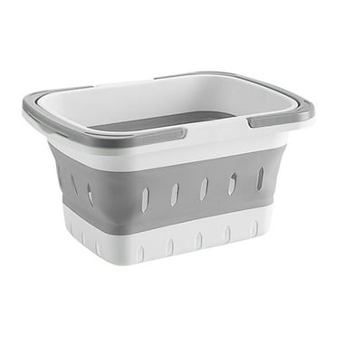 Baoblaze Folding Laundry Basket with Drainage Hole Multipurpose Laundry Storage Bin grey