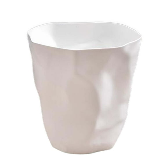 Baoblaze Garbage Can Dustbin Bucket Wrinkle Trash Bin for Washroom Dormitory Bathroom White